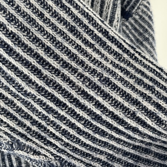 VTG Sweater Graphix Navy Light Blue Ribbed Knit 80s-90s Crewneck Grandpa… - Picture 5 of 13